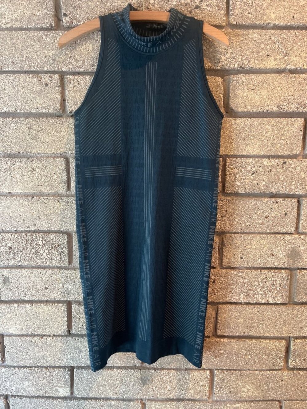 Nike Air Sleeveless Knit Dress In Navy Blue With Striped Details Size Large